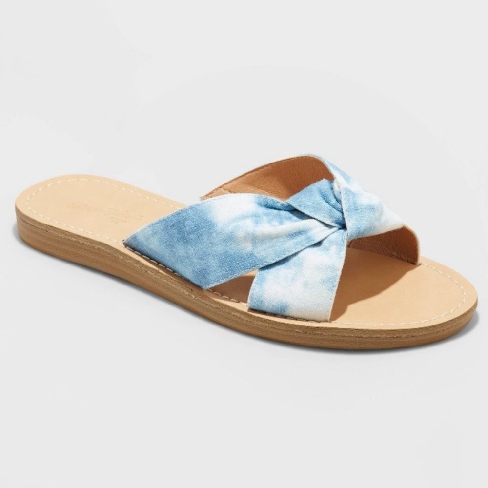 Women’s Melody Knotted Slide Sandals, Blue